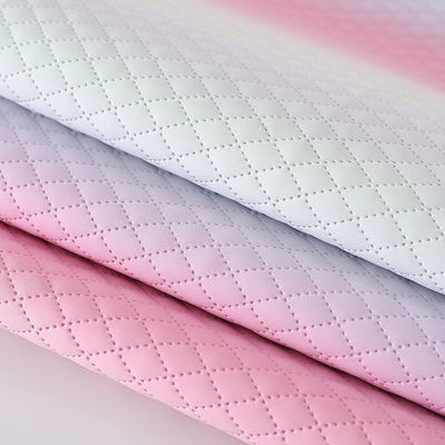 کیف دست چاپی PU پارچه چرم بافت رنگین قوس قزح الماس گرید