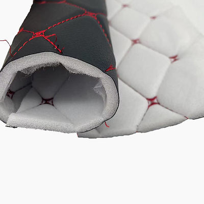 چرم مصنوعی گلدوزی شده PVC سفارشی 6.0 میلی‌متری فوم پلی اورتان برای روکش صندلی خودرو مبل پارچه چرم مصنوعی