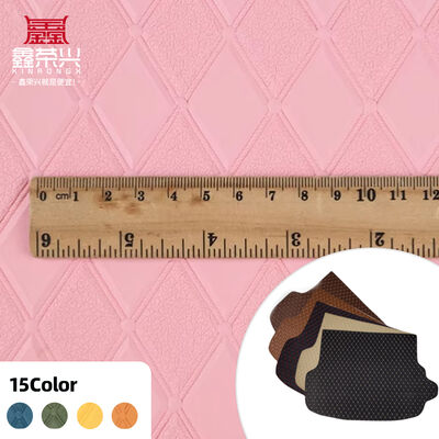 چرم مصنوعی مصنوعی با طرح برجسته لوزی PVC برای صندلی های پا خودرو، مبل، تزئین کیف، پارچه چرم مصنوعی