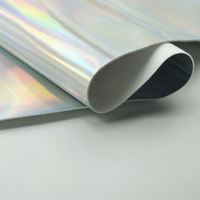 آینه لیزر PU چرم و چرم جعلی ضد آب گریدینت بازتاب دهنده نقره