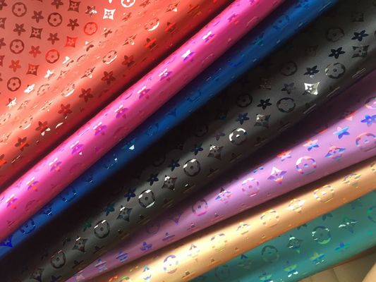 کیف دستی لیزر حکاکی PU پوست رنگارنگ پنتاگون گل مصنوعی پوست PU