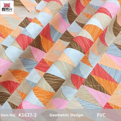 0.8mm رنگارنگ طراحی هندسی پوست PVC برای کیف دستی جعبه بسته بندی جعبه تلفن استفاده از تزئینات