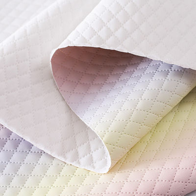 کیف دست چاپی PU پارچه چرم بافت رنگین قوس قزح الماس گرید