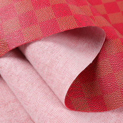 پوست چاپی پی وی سی برای کیسه ها رنگ مخلوط چک بورد پارچه پوست جعلی