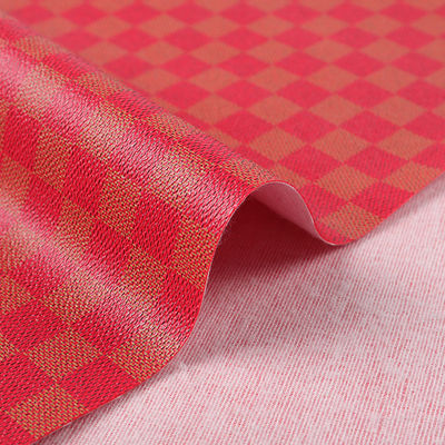 پوست چاپی پی وی سی برای کیسه ها رنگ مخلوط چک بورد پارچه پوست جعلی