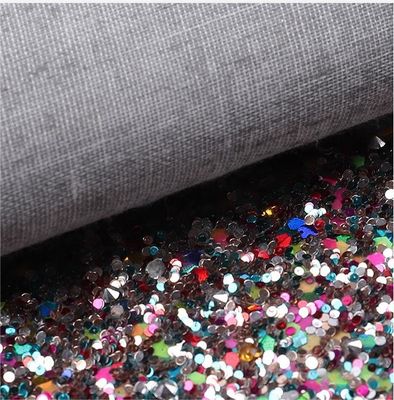 چاپ شده نرم درخشش PU چرم پرطرفدار Sequins روشن آب نبات 1.2mm ضخامت