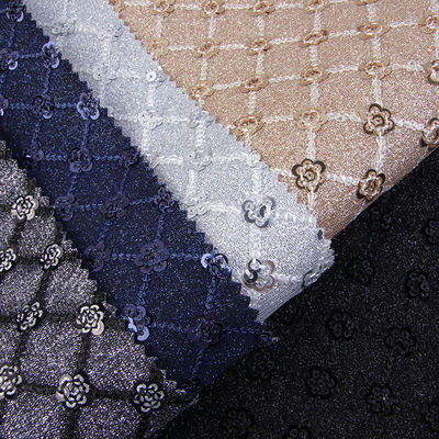 پوشک گل های درخشان درخشان PU چرم سازگار با محیط زیست 100% چرم پلی اورتان