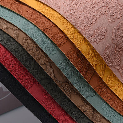 3D Retro Floral Embossed PVC Leather برای کیف دستی بسته بندی جعبه پارچه تزئینی Placemat پوست جعلی