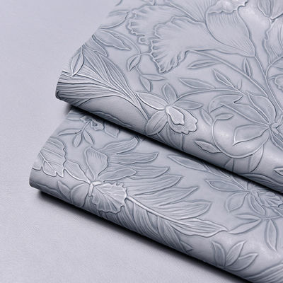 3D Retro Floral Embossed PVC Leather Brushed Bottom برای کیف دستی بسته بندی جعبه پارچه تزئینی Placemat پوست جعلی