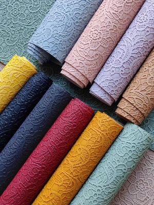 ریترو رز دکمه ای با رنگ پی وی سی پوست برش پایین برای کیف دستی بسته بندی جعبه پارچه تزئینی Placemat پوست جعلی