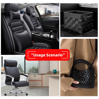 چرم مصنوعی پی وی سی با الگوی بافته شده حلقه ای برای کفش، کیف، مبلمان، صنایع دستی، اتومبیل، پارچه چرم مصنوعی کشسان