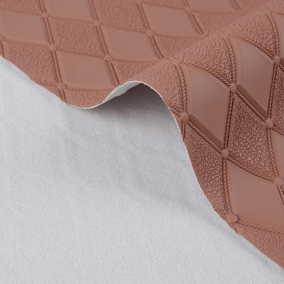 چرم مصنوعی مصنوعی با طرح برجسته لوزی PVC برای صندلی های پا خودرو، مبل، تزئین کیف، پارچه چرم مصنوعی