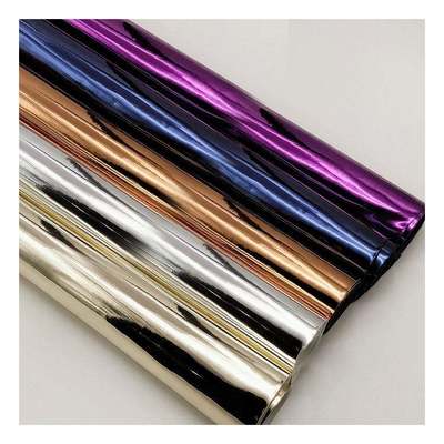 چرم مصنوعی با کیفیت بالا برای کفش، کیف دستی، دفترچه یادداشت، چرم PU رنگین کمانی هولوگرافی متالیک رنگارنگ آینه ای