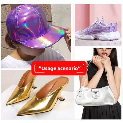 چرم مصنوعی برجسته آینه رنگین کمانی PU ویژه برای کیف دستی، کیف، کفش، کیف لوازم آرایش