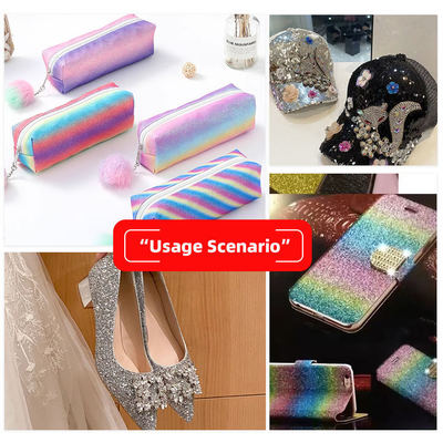 لاستیک PU درخشان درخشان چسبیده شش گوشه ای درخشان پارچه پوست مصنوعی برای کفش کیسه های کمان صنایع دستی کلاه پارچه چرم جعلی