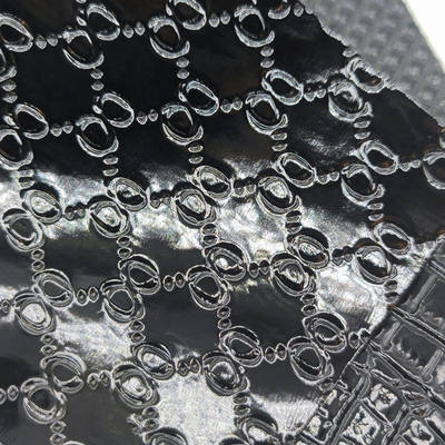 چرم مصنوعی برجسته بافت کروکودیل براق برای تزئین کیف و کفش، هندسه دانه ای، حیوانات، پارچه چرم مصنوعی برای صنایع دستی