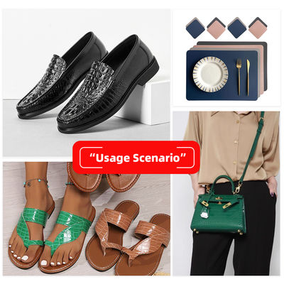 1.8mm ضخامت PVC چرم با دانه های تمساح مقاوم در برابر سایش و مقاوم در برابر آب برای کیف و کفش