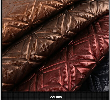 پی وی سی مربع های بزرگ الگوی دانه پارچه چرم مصنوعی مصنوعی برای کیف های دستی صندلی تخت خواب کفش ماشین مبل