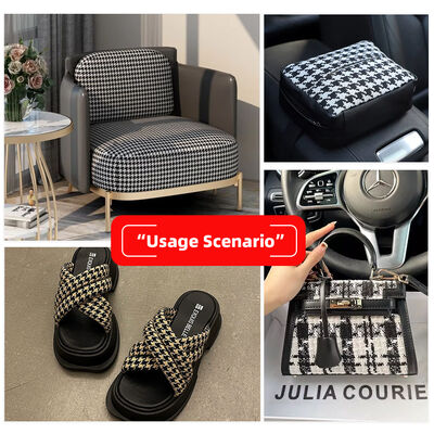 PVC Tech Cloth Printed Scottish Plaid Weave Grain Artificial Synthetic Leather Bag Sofa Car Seat Belt Shoe Faux Leather Fabric