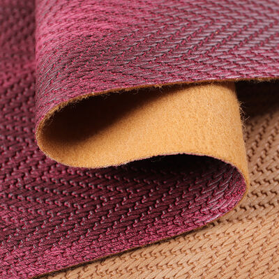 PVC Printed Woven Pattern Artificial Synthetic Leather for Bag Packing Box Sofa Chair Belt Faux Leather Fabric Materials