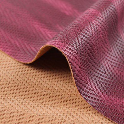 PVC Printed Woven Pattern Artificial Synthetic Leather for Bag Packing Box Sofa Chair Belt Faux Leather Fabric Materials