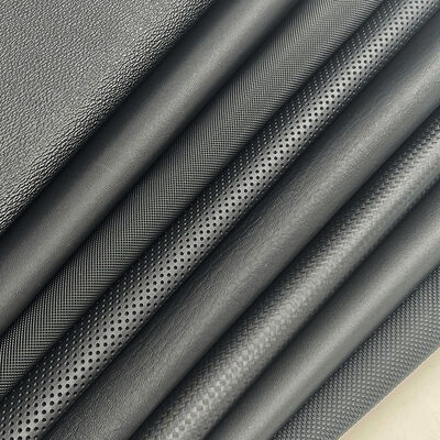 Various Litchi Punch Pinhole Texture PVC Synthetic Leather Embossed Cheap Price Faux Leather for Chair Sofa Car Foot Bag
