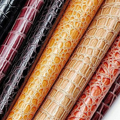 فروش داغ چرم مصنوعی براق پی وی سی با طرح سنگ برجسته برای استفاده در کفش، کیف، نوت بوک و مبلمان