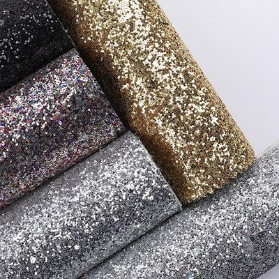 Sparkly Shiny Hexagon Glitter Fabric Elastic PU Synthetic Leather for Shoe Lining Bags Bows Crafts Hat Faux Leather