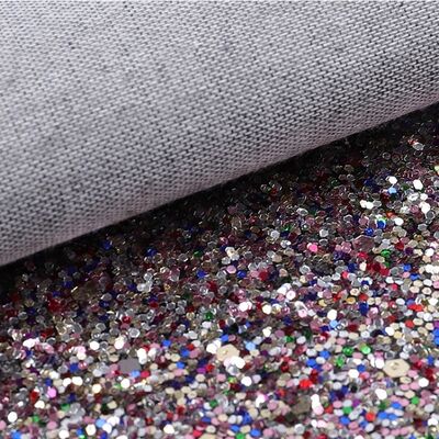 Sparkly Shiny Hexagon Glitter Fabric Elastic PU Synthetic Leather for Shoe Lining Bags Bows Crafts Hat Faux Leather