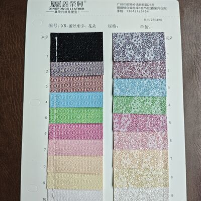 XR Glitter Synthetic Leather مدل برنج و رنگ گل