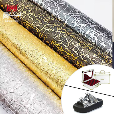 Pvc Crocodile XR- Golden Grass Root Grain Synthetic Leather Wallet Case Shoes Notebook Leather Fabric