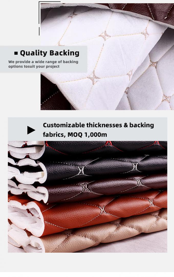 سفارشی ۷٫۰ میلی متر ضخیم پکیج شده پی وی سی چرم مصنوعی بروکرده شده ابریزه شده کشش پولیوریتان فوم صندلی ماشینی کفپوش های تزئینی 7