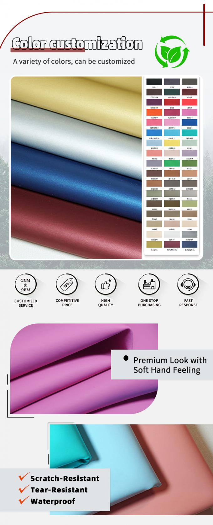 پارچه پوست مصنوعی PVC فوق العاده کشش پذیر پوست مصنوعی ساده با دانه های ضد گرد و خاک پوست جعلی برای مبلمان صندلی مبل صندلی صندلی ماشین کیسه 4