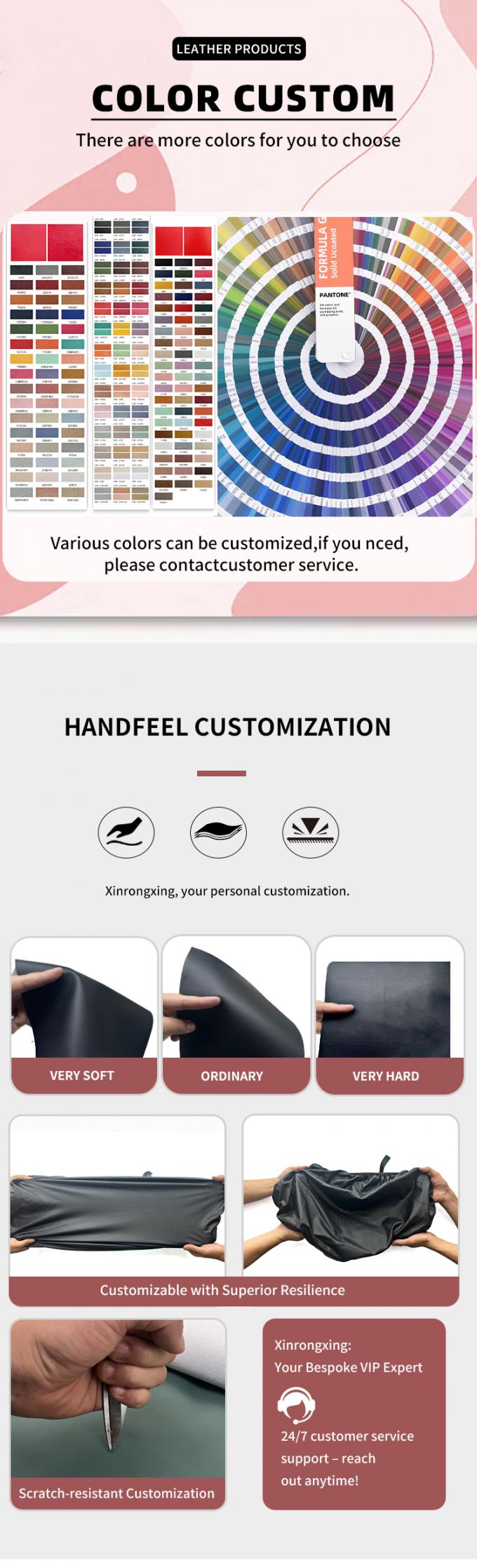 چرم مصنوعی برجسته PVC 0.7/0.9 میلی‌متری با کشش 4 طرفه برای روکش صندلی موتورسیکلت، دوچرخه، مبلمان و خودرو 5
