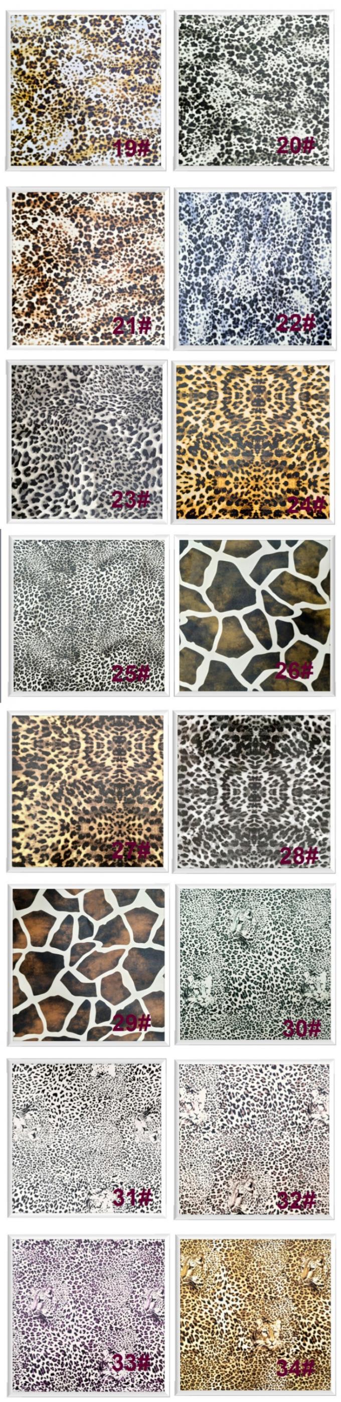 عمده فروشی Pvc Leopard چاپ شده پوست مصنوعی مصنوعی برای کیسه لپ تاپ تلفن پوسته میز تشک پارچه چرم جعلی 14