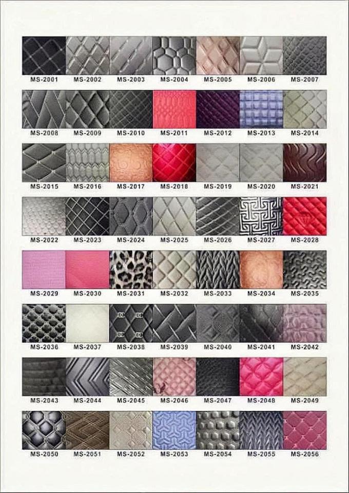 چرم مصنوعی گلدوزی شده PVC سفارشی 6.0 میلی‌متری فوم پلی اورتان برای روکش صندلی خودرو مبل پارچه چرم مصنوعی 5