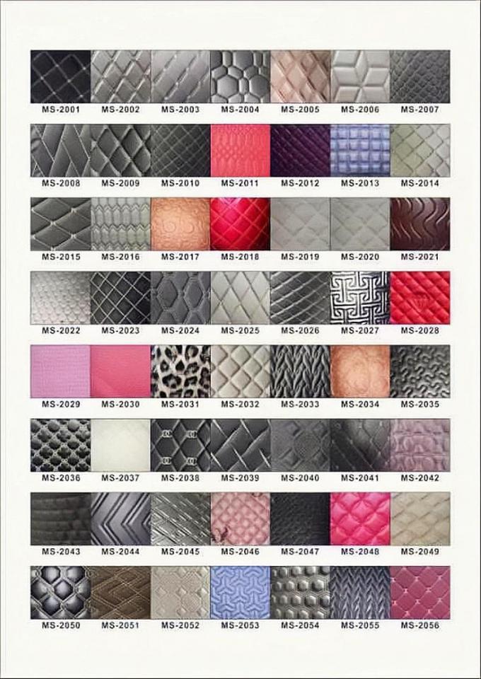 چرم مصنوعی گلدوزی شده PVC سفارشی 6.0 میلی‌متری فوم پلی اورتان برای روکش صندلی خودرو مبل پارچه چرم مصنوعی 6