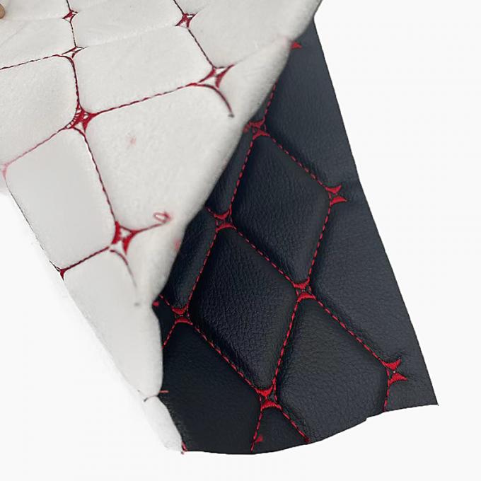 چرم مصنوعی گلدوزی شده PVC سفارشی 6.0 میلی‌متری فوم پلی اورتان برای روکش صندلی خودرو مبل پارچه چرم مصنوعی 8