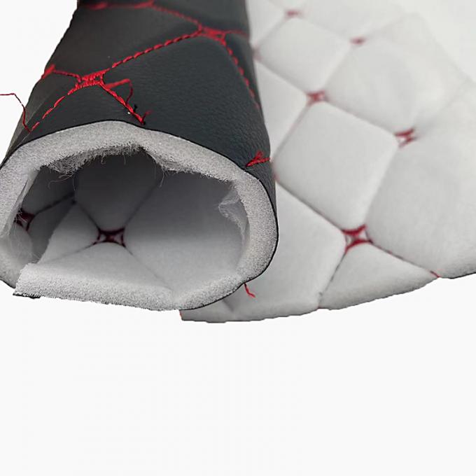 چرم مصنوعی گلدوزی شده PVC سفارشی 6.0 میلی‌متری فوم پلی اورتان برای روکش صندلی خودرو مبل پارچه چرم مصنوعی 9