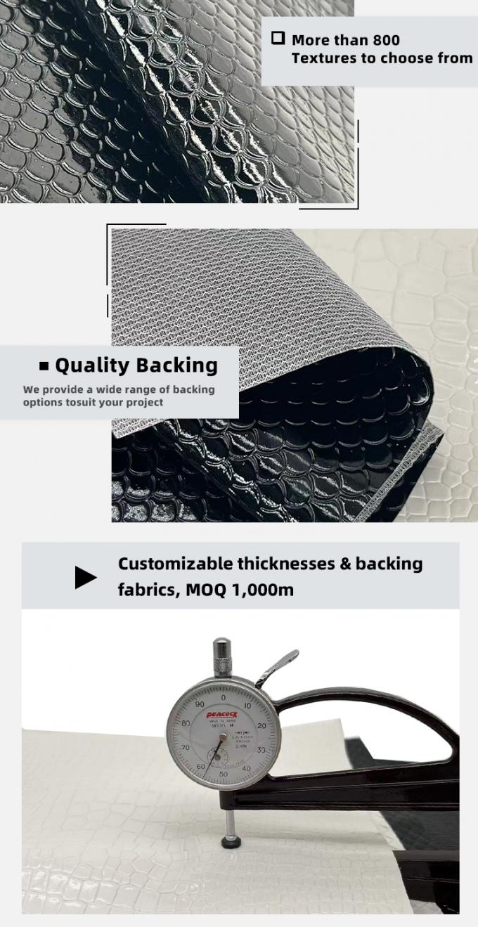 PVC پوست مصنوعی کیف تلفن مبلمان صنایع دستی سبک برجسته درخشان درخشان با ویژگی کشش پوشش ضد آب برای مبل 5