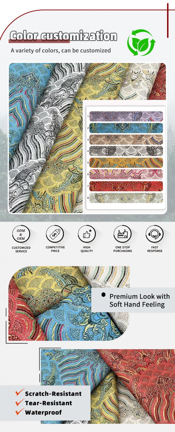 پلاستیک مصنوعی پی وی سی ماکرام چاپی پارچه پوست جعلی سبک فیلم برای کیف لپ تاپ تلفن پوسته تزئینی و صنایع دستی استفاده برای مبل خوب 4