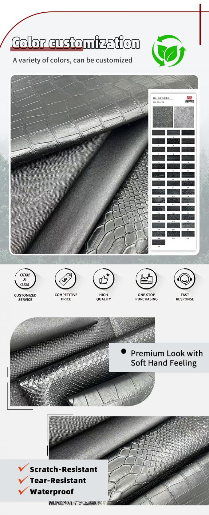 عمده فروشی Pvc چمدان جعلی کیف پول جعبه کفش دفترچه یادداشت لیچی حیوانات بافتن صلیب الگوی مصنوعی پارچه چرم مصنوعی 4
