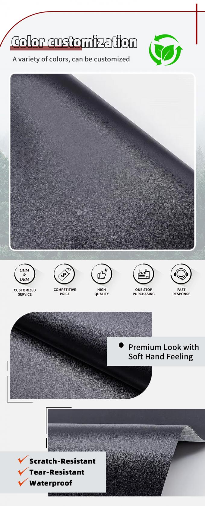 چرم پی وی سی مقاوم در برابر سایش برای مبلمان با عرض 140 سانتی متر 4