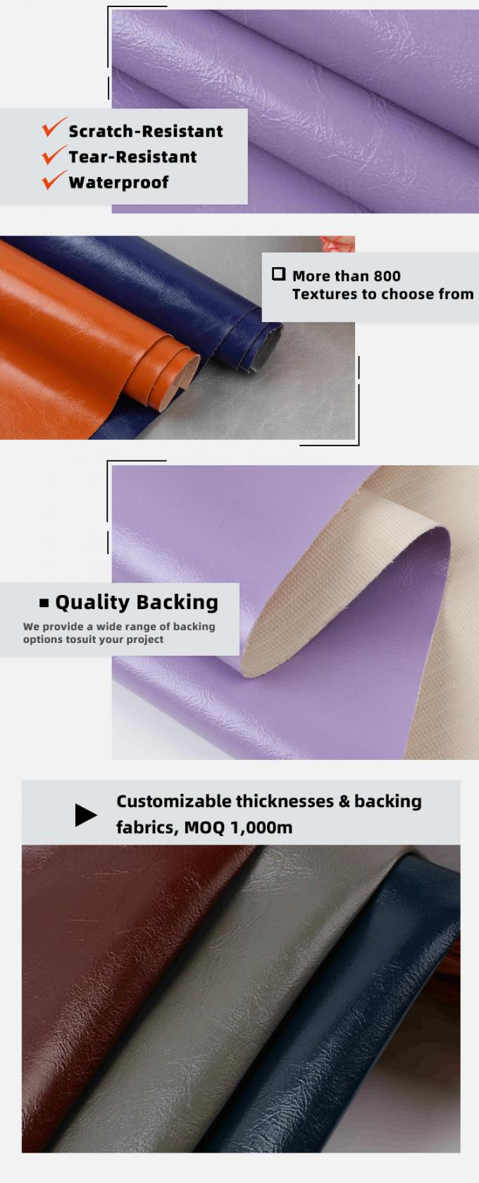 PVC روغن موم پوست مصنوعی برای مبلمان 54 "عرض 5
