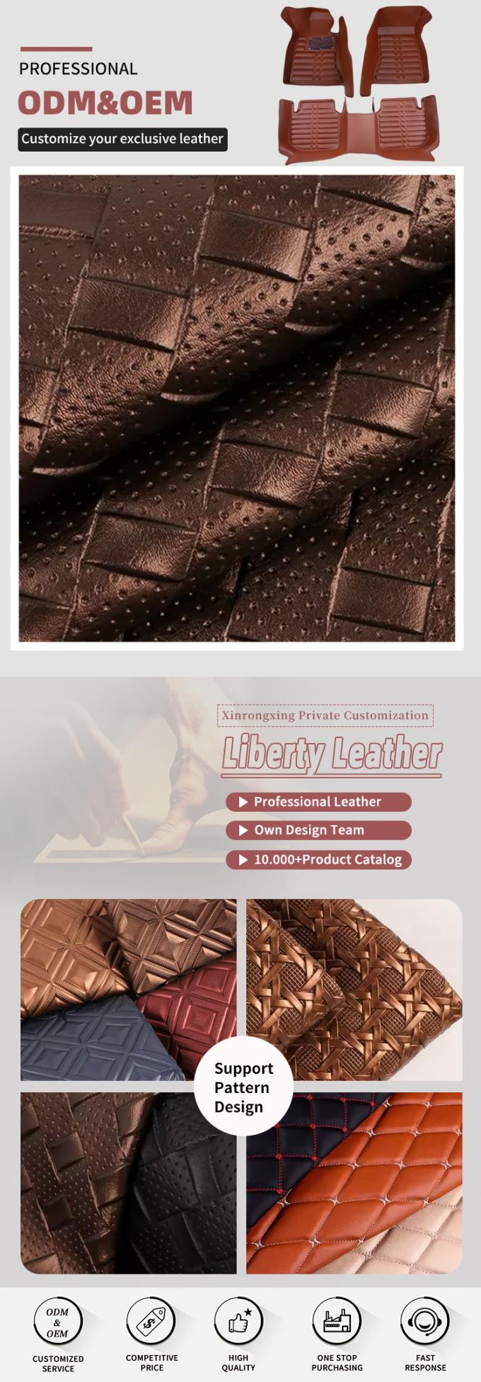 پوست PVC برای پوشش صندلی ماشین مقاوم در برابر سایش ضد آب 0.8mm 4