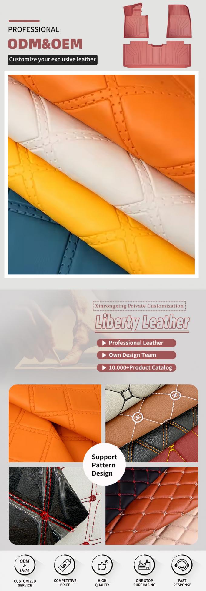 PVC Rhombus Punching Embossed Style پوست مصنوعی مصنوعی برای اتومبیل پا صندلی ماشین مبل تزئین کیف پارچه پوست جعلی 4