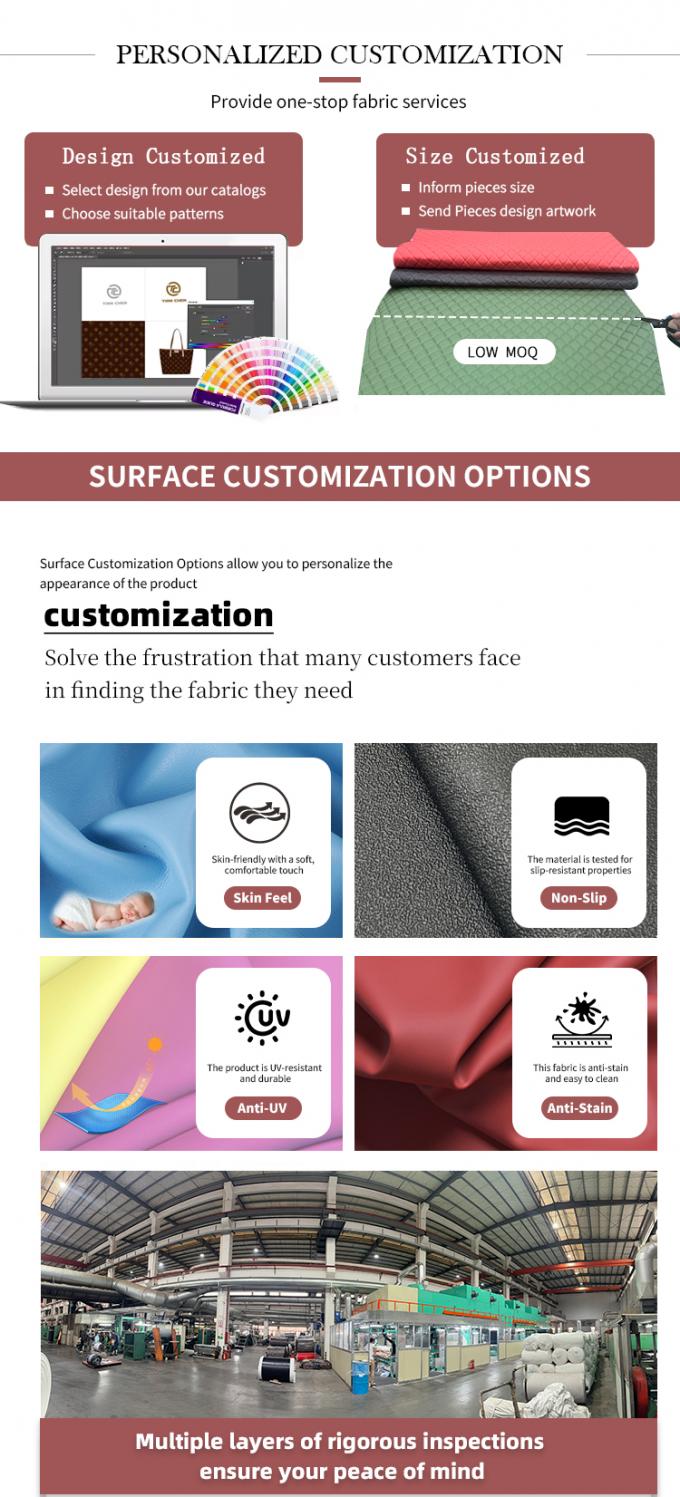 کفپوش چرمی PVC سفارشی دوزی شده خودرو با ضخامت 4.6 میلی‌متر با پد فوم، مناسب برای صندلی‌های خودرو، مبل‌ها و کیف‌ها با طرح برجسته و گلدوزی شده 6