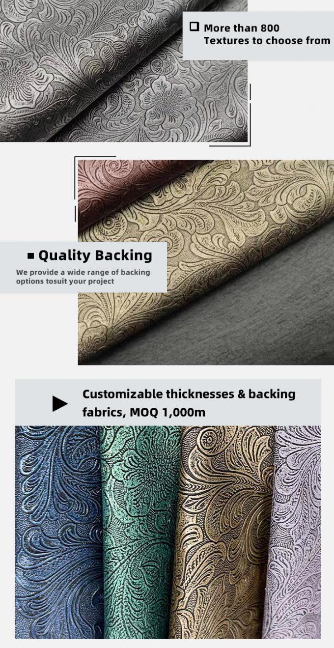 طرح گل PVC پوست مصنوعی مصنوعی کیف پول جعبه کفش Ntoebook پارچه پوست جعلی 5