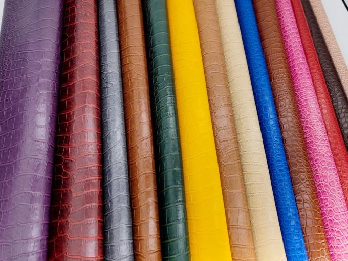 پی وی سی دانه تمساح پوست مصنوعی کیف پول جعبه کفش Ntoebook پارچه چرم جعلی 4