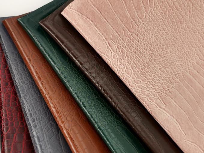 پی وی سی دانه تمساح پوست مصنوعی کیف پول جعبه کفش Ntoebook پارچه چرم جعلی 6